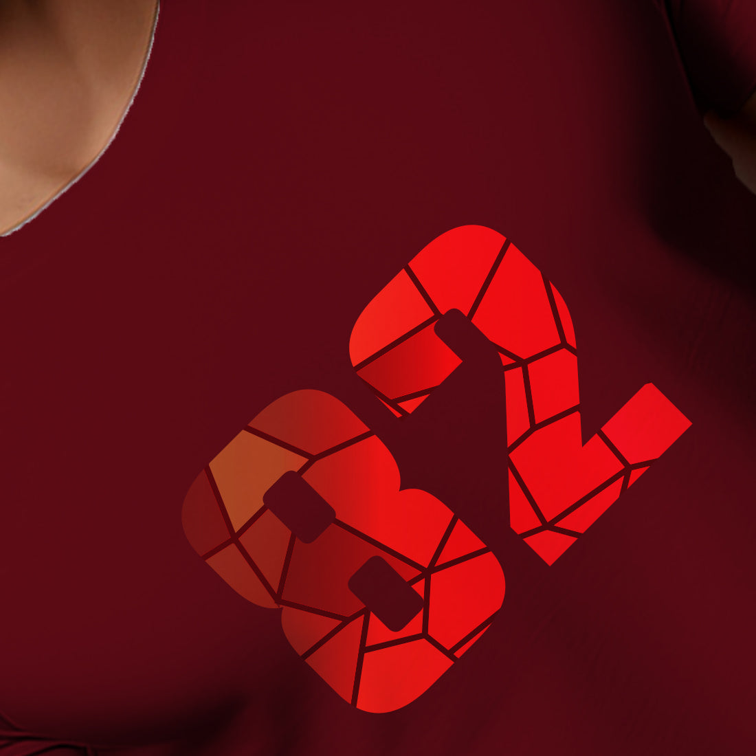 82 Number Men Unisex T-Shirt | Custom Number Graphic Tee (Maroon)
