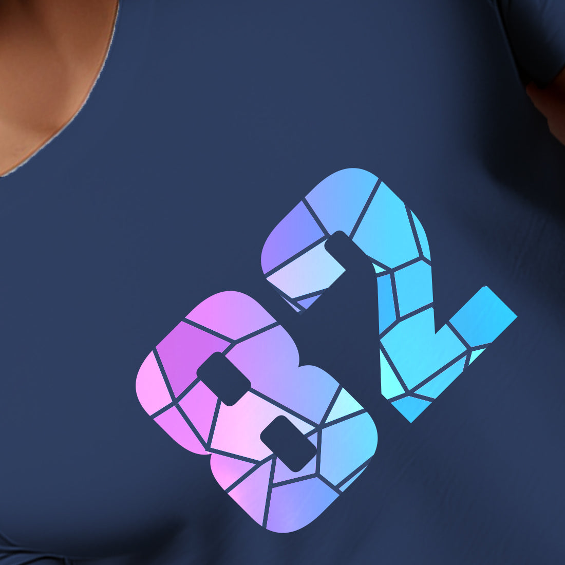 82 Number Men Unisex T-Shirt | Custom Number Graphic Tee (Navy Blue)