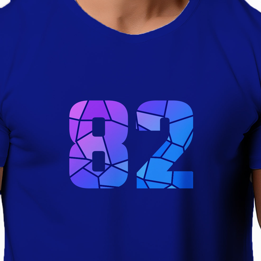 82 Number Men Unisex T-Shirt | Custom Number Graphic Tee (Royal Blue)