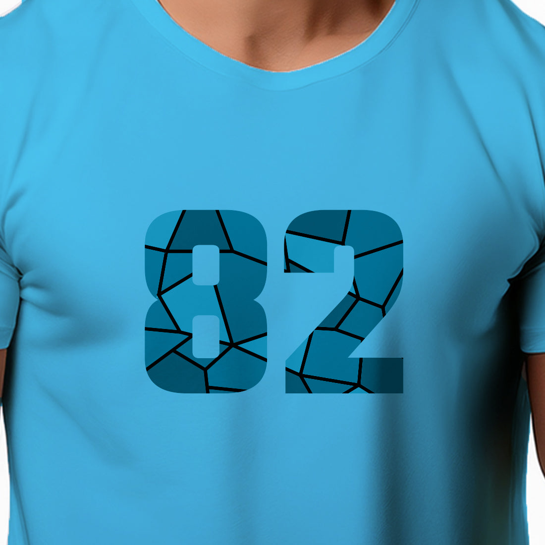 82 Number Men Unisex T-Shirt | Custom Number Graphic Tee (Sky Blue)