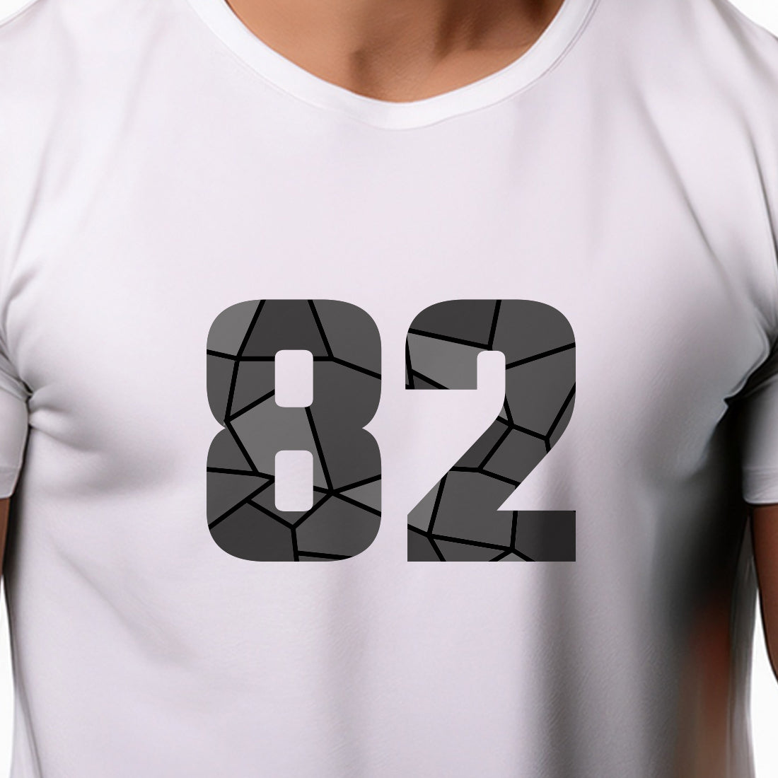 82 Number Men Unisex T-Shirt | Custom Number Graphic Tee (White)