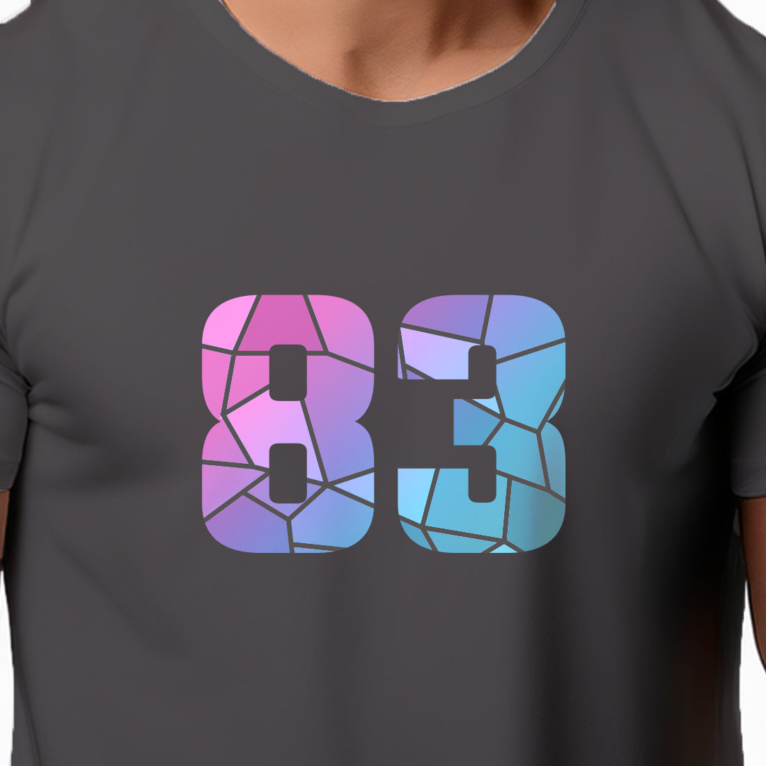 83 Number Men Unisex T-Shirt | Custom Number Graphic Tee (Charcoal Grey)