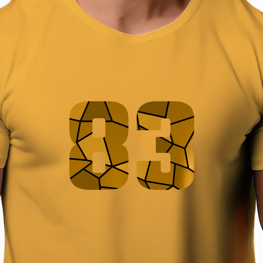 83 Number Men Unisex T-Shirt | Custom Number Graphic Tee (Golden Yellow)