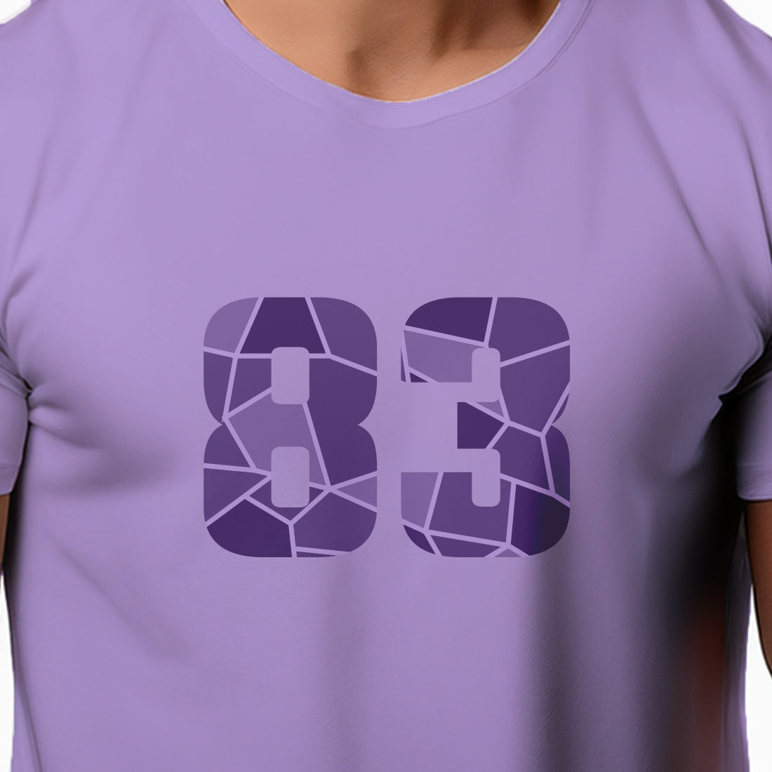 83 Number Men Unisex T-Shirt | Custom Number Graphic Tee (Iris Lavender)