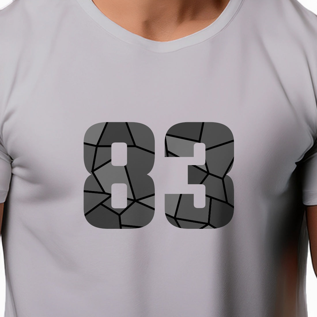 83 Number Men Unisex T-Shirt | Custom Number Graphic Tee (Melange Grey)