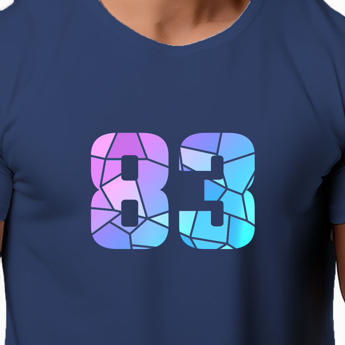 83 Number Men Unisex T-Shirt | Custom Number Graphic Tee (Navy Blue)