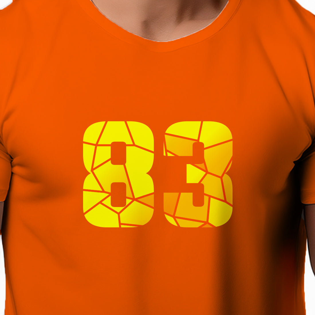 83 Number Men Unisex T-Shirt | Custom Number Graphic Tee (Orange)