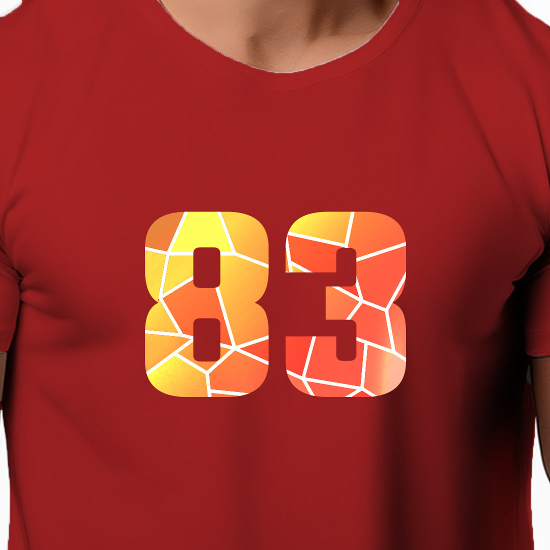 83 Number Men Unisex T-Shirt | Custom Number Graphic Tee (Red)