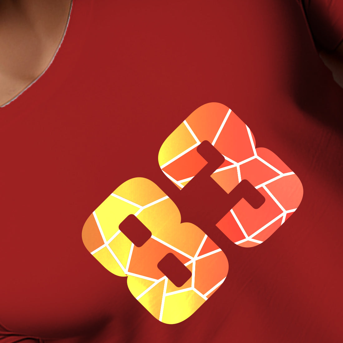 83 Number Men Unisex T-Shirt | Custom Number Graphic Tee (Red)