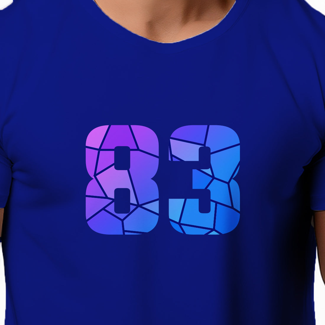 83 Number Men Unisex T-Shirt | Custom Number Graphic Tee (Royal Blue)