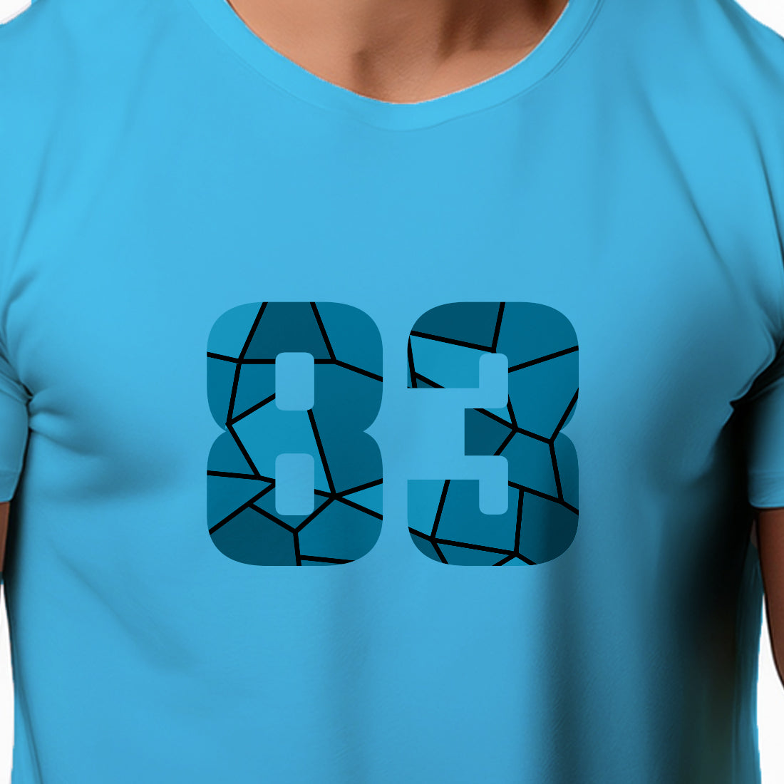 83 Number Men Unisex T-Shirt | Custom Number Graphic Tee (Sky Blue)