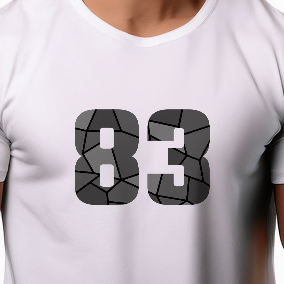 83 Number Men Unisex T-Shirt | Custom Number Graphic Tee (White)