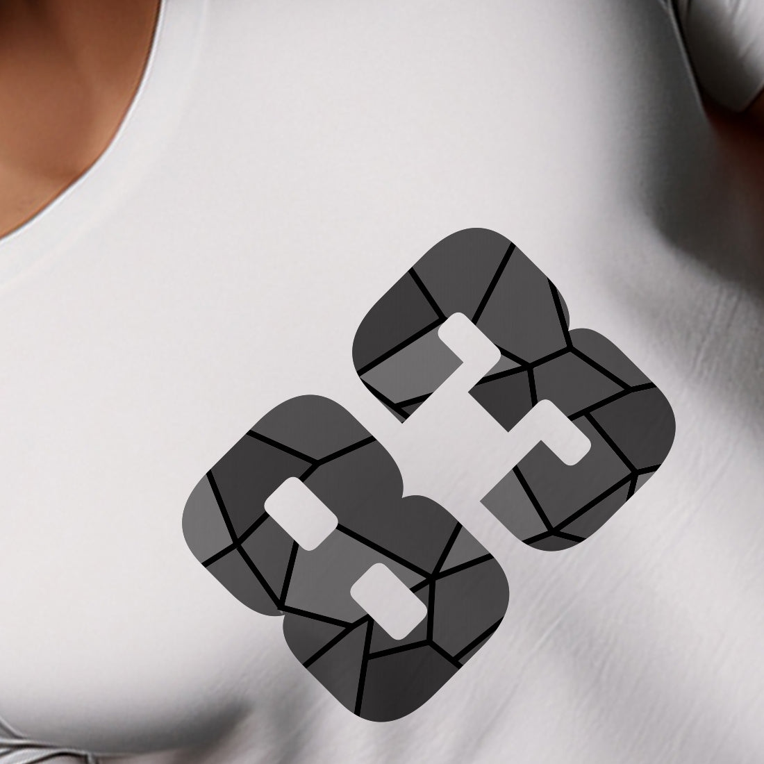 83 Number Men Unisex T-Shirt | Custom Number Graphic Tee (White)