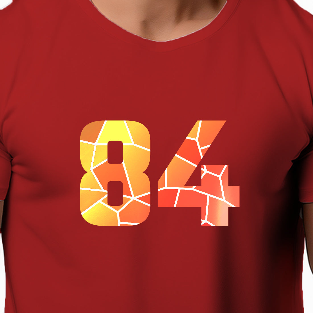 84 Number Men Unisex T-Shirt | Custom Number Graphic Tee (Red)