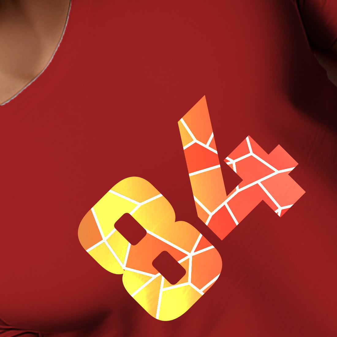 84 Number Men Unisex T-Shirt | Custom Number Graphic Tee (Red)