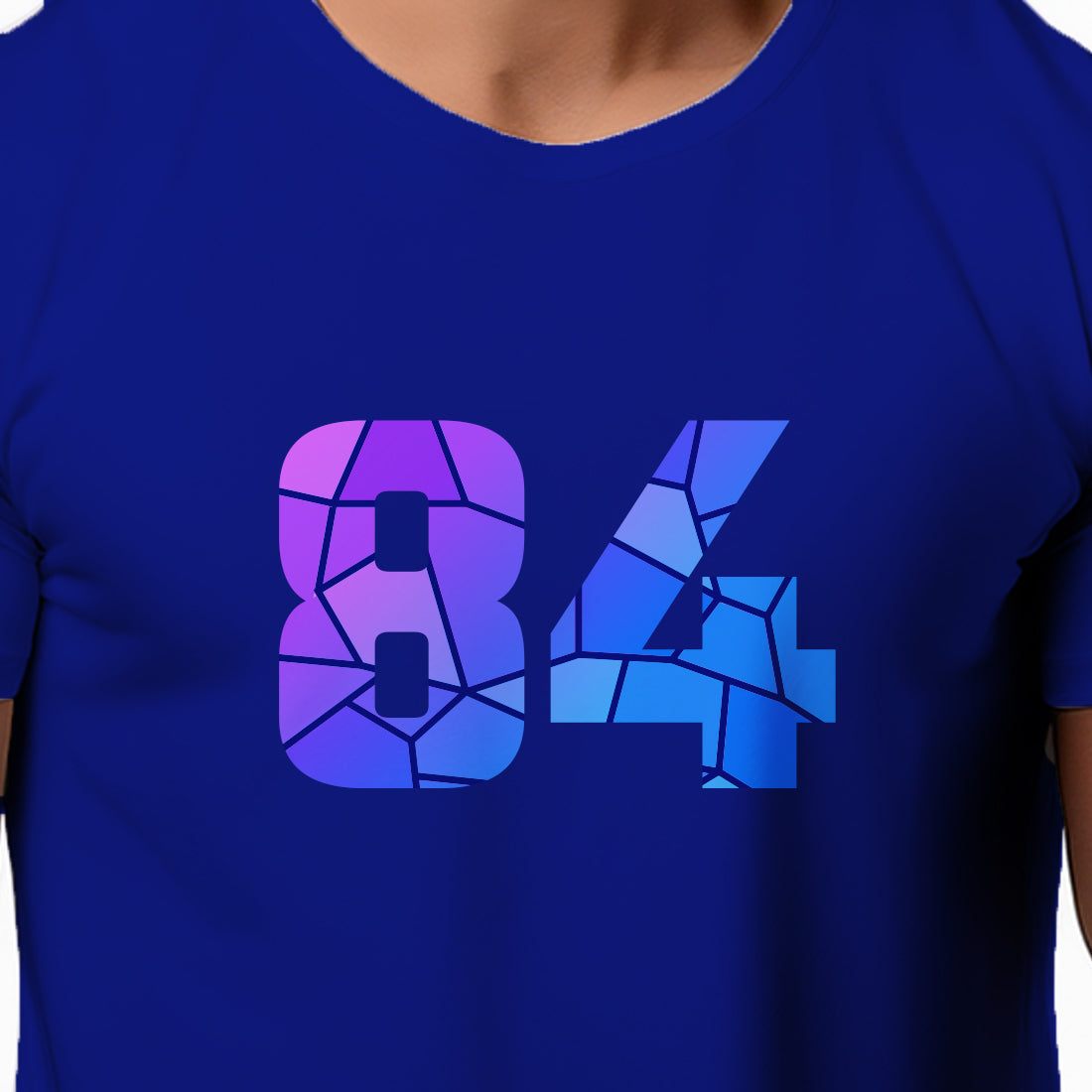 84 Number Men Unisex T-Shirt | Custom Number Graphic Tee (Royal Blue)