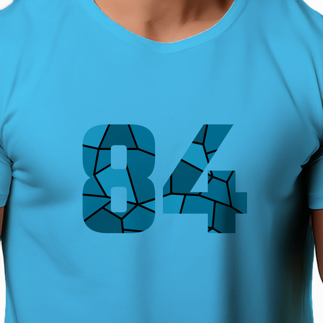 84 Number Men Unisex T-Shirt | Custom Number Graphic Tee (Sky Blue)