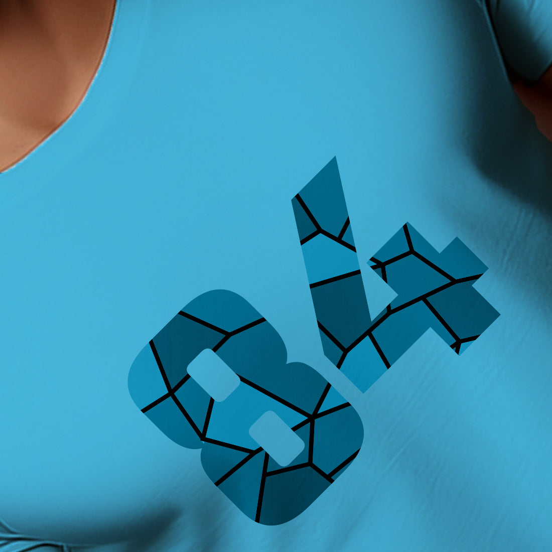 84 Number Men Unisex T-Shirt | Custom Number Graphic Tee (Sky Blue)