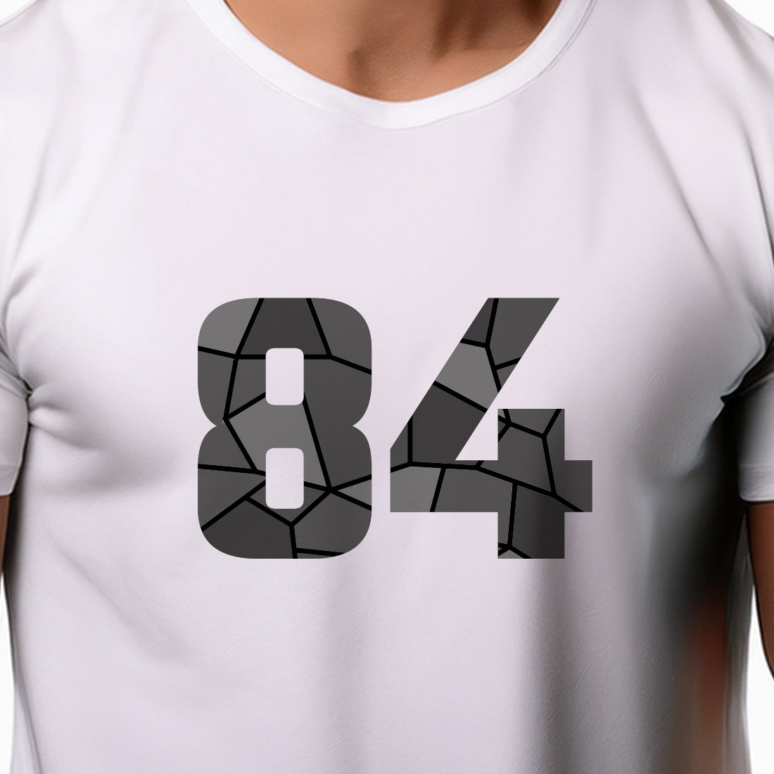 84 Number Men Unisex T-Shirt (White)