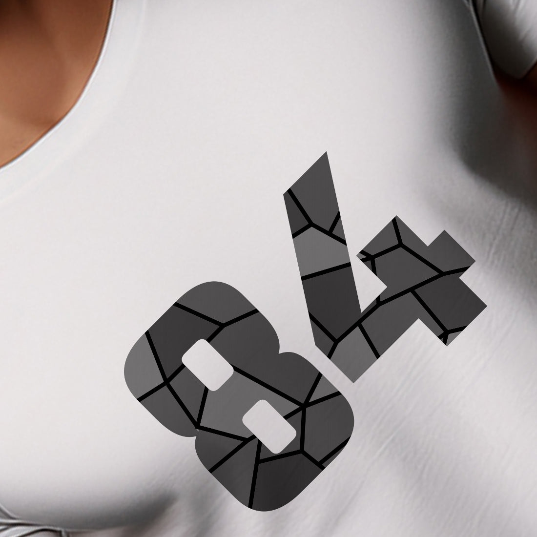 84 Number Men Unisex T-Shirt (White)