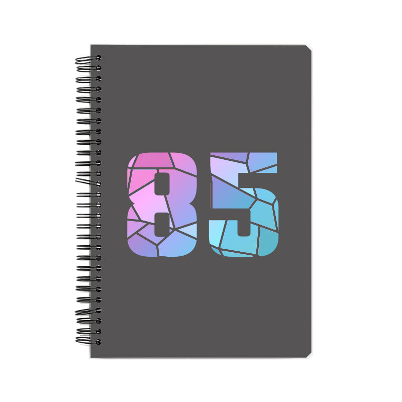 85 Number Notebook (Charcoal Grey, A5 Size, 100 Pages, Ruled, 6 Pack)