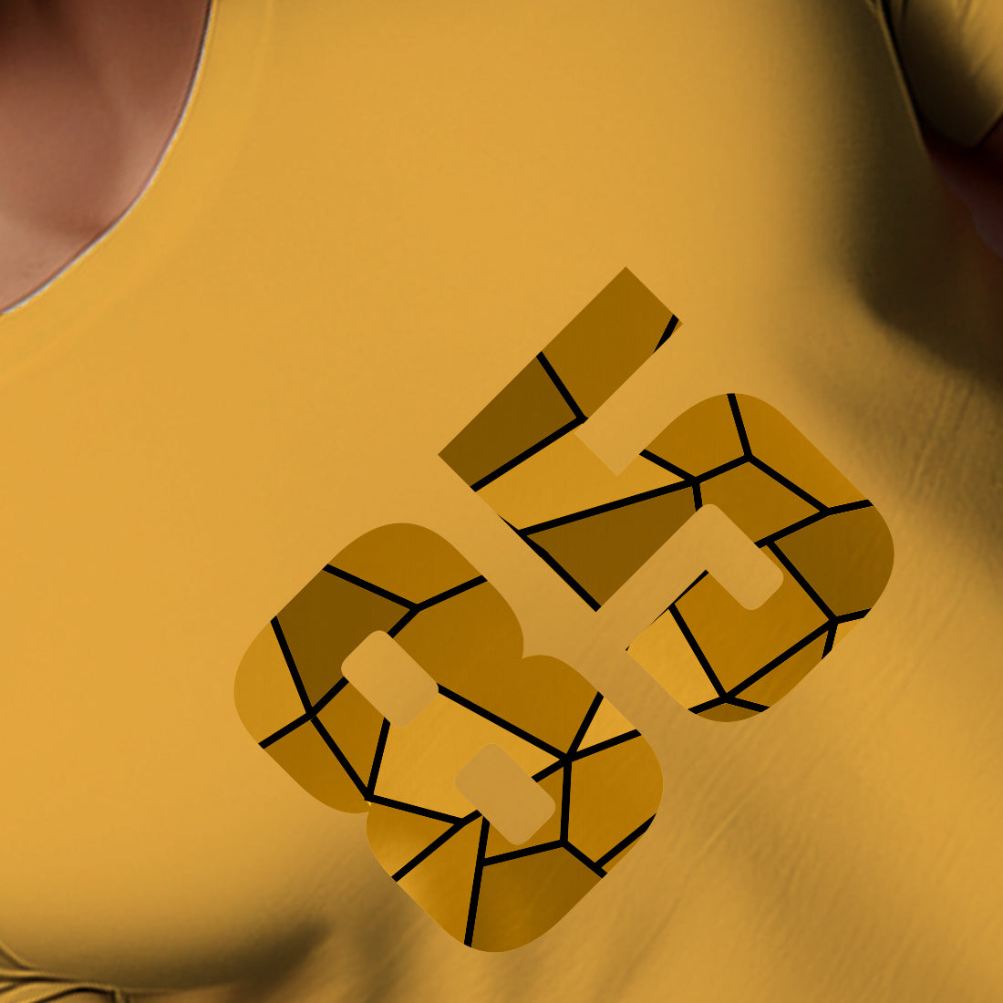 85 Number Men Unisex T-Shirt | Custom Number Graphic Tee (Golden Yellow)