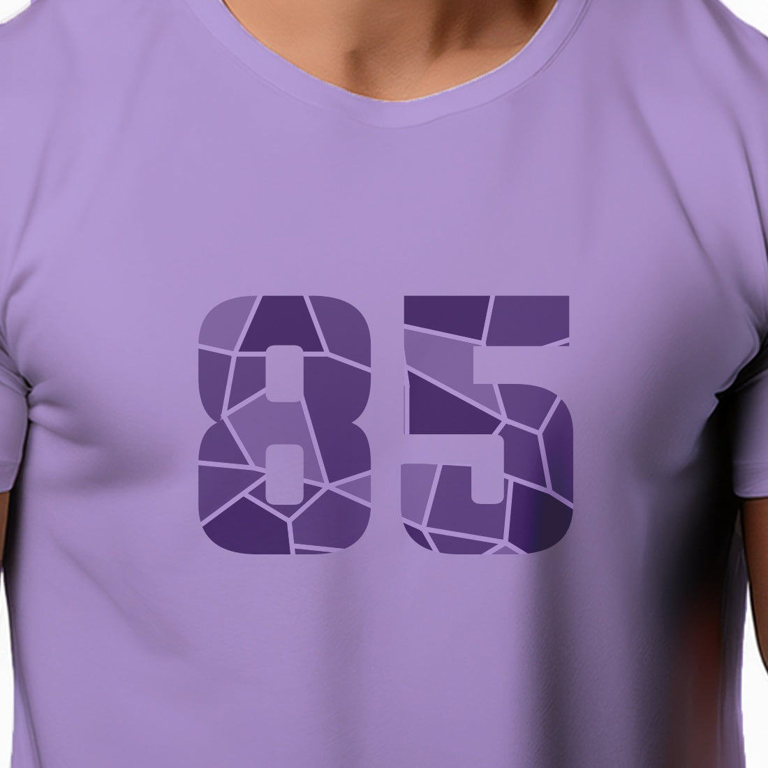 85 Number Men Unisex T-Shirt | Custom Number Graphic Tee (Iris Lavender)