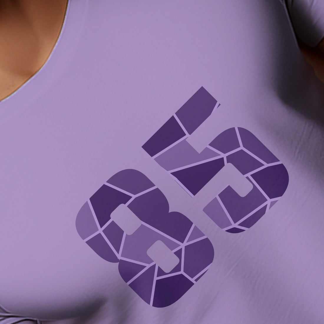 85 Number Men Unisex T-Shirt | Custom Number Graphic Tee (Iris Lavender)