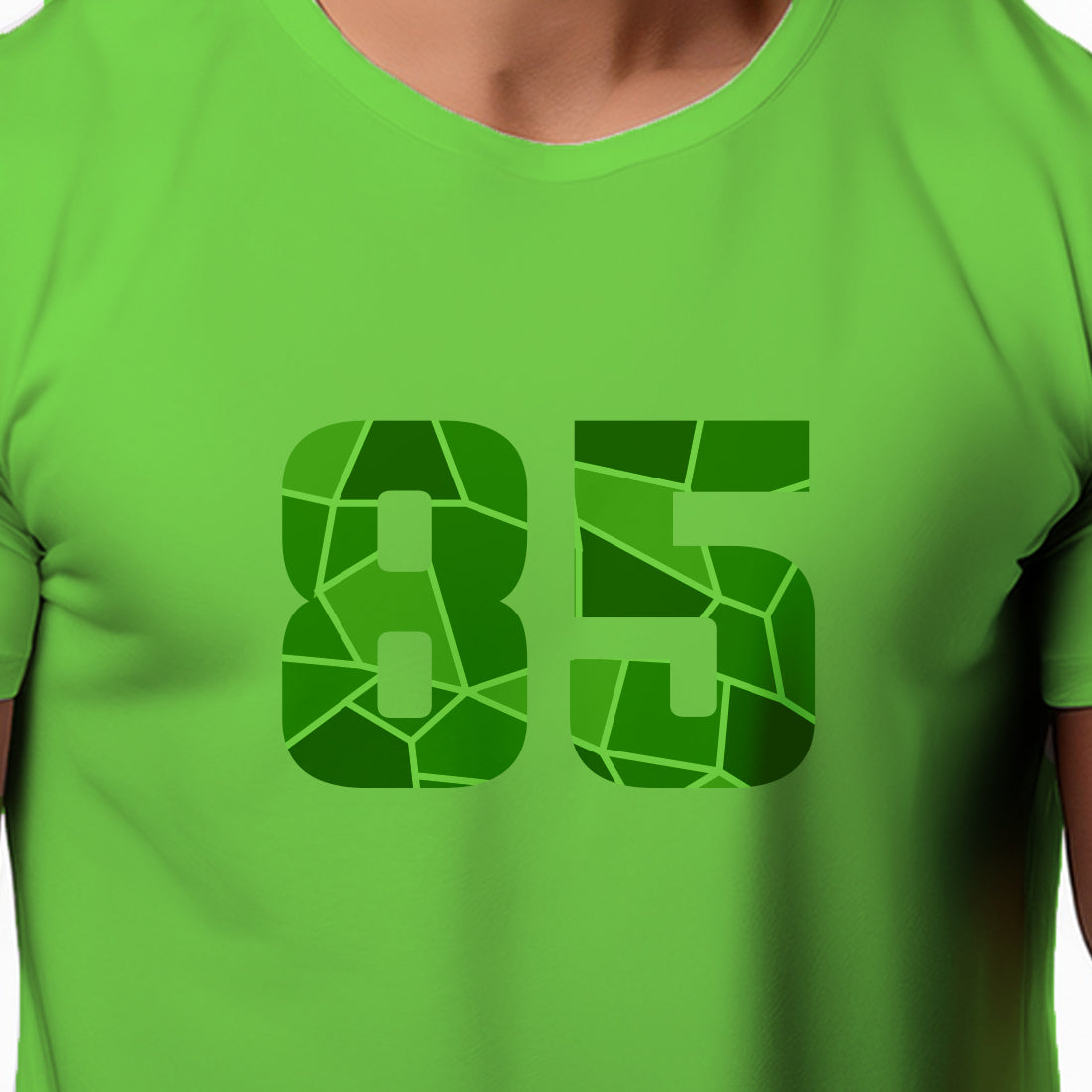 85 Number Men Unisex T-Shirt | Custom Number Graphic Tee (Liril Green)