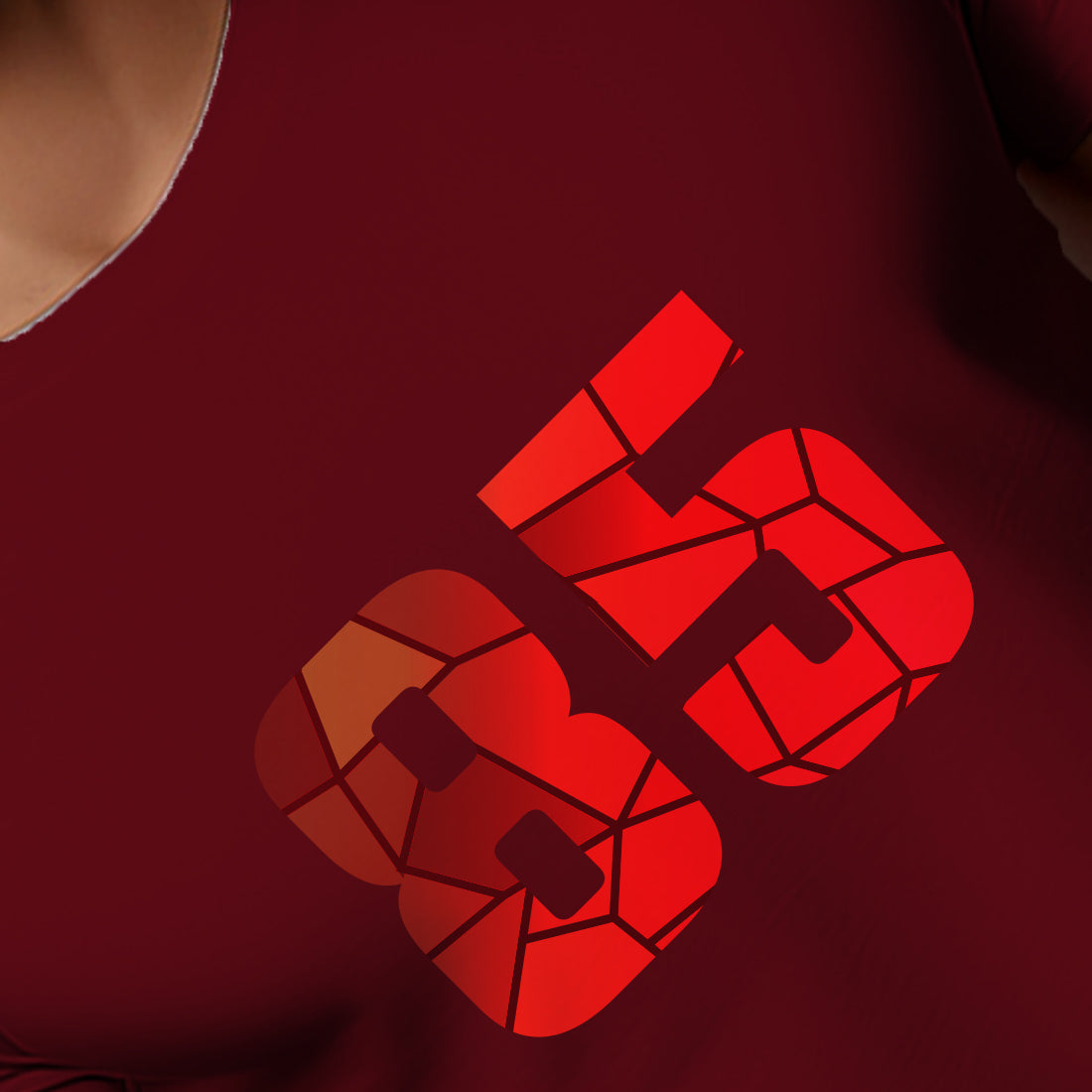 85 Number Men Unisex T-Shirt | Custom Number Graphic Tee (Maroon)