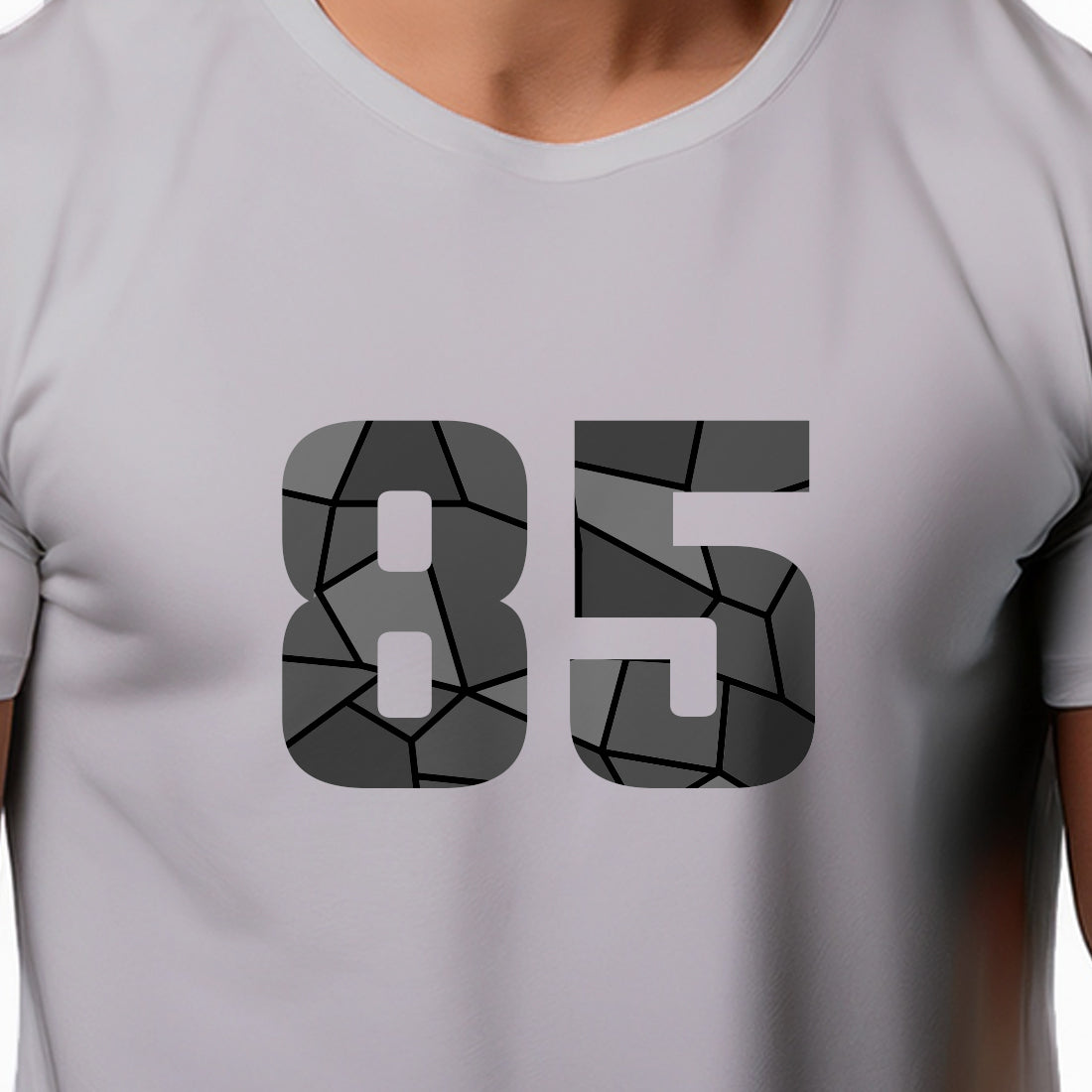 85 Number Men Unisex T-Shirt | Custom Number Graphic Tee (Melange Grey)
