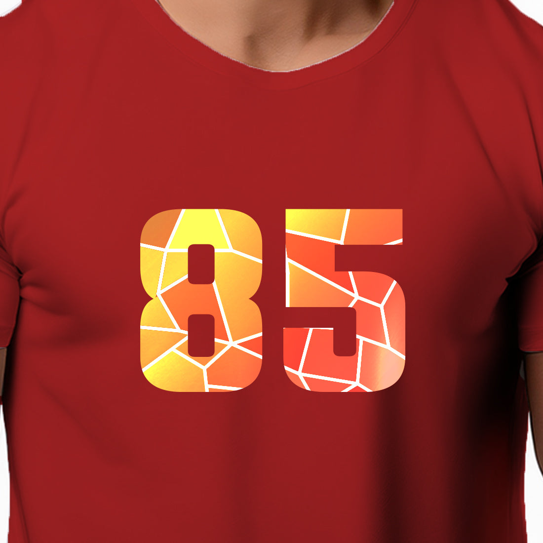 85 Number Men Unisex T-Shirt | Custom Number Graphic Tee (Red)