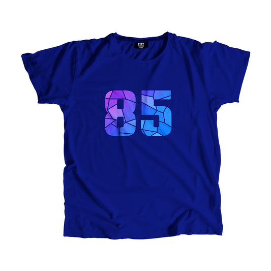 85 Number Men Unisex T-Shirt | Custom Number Graphic Tee (Royal Blue)