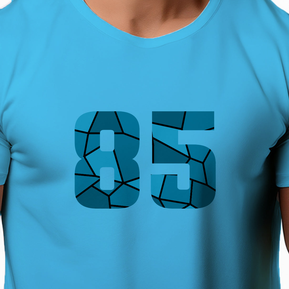 85 Number Men Unisex T-Shirt | Custom Number Graphic Tee (Sky Blue)