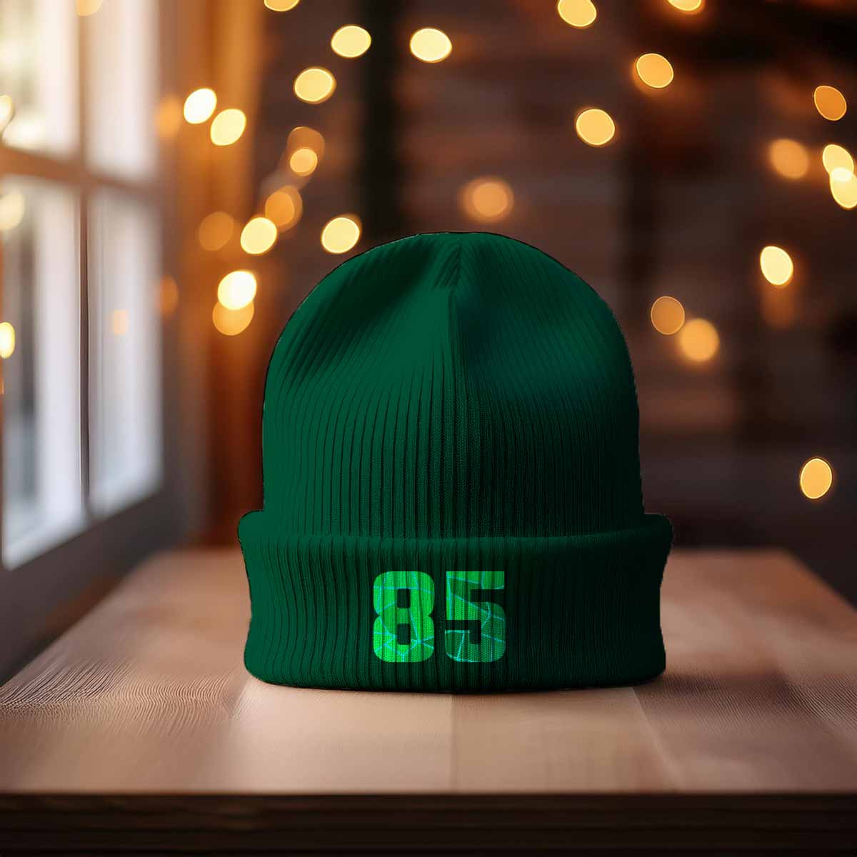 85 Number Cuffed Beanie (Spruce)