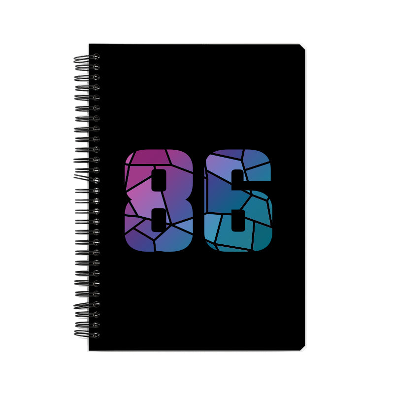 86 Number Notebook (Black, A5 Size, 100 Pages, Ruled, 6 Pack)