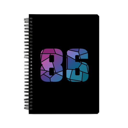 86 Number Notebook (Black, A5 Size, 100 Pages, Ruled, 6 Pack)