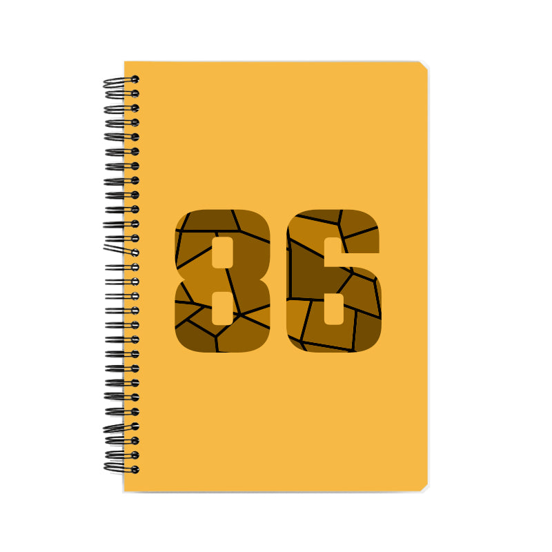 86 Number Notebook (Golden Yellow, A5 Size, 100 Pages, Ruled, 6 Pack)