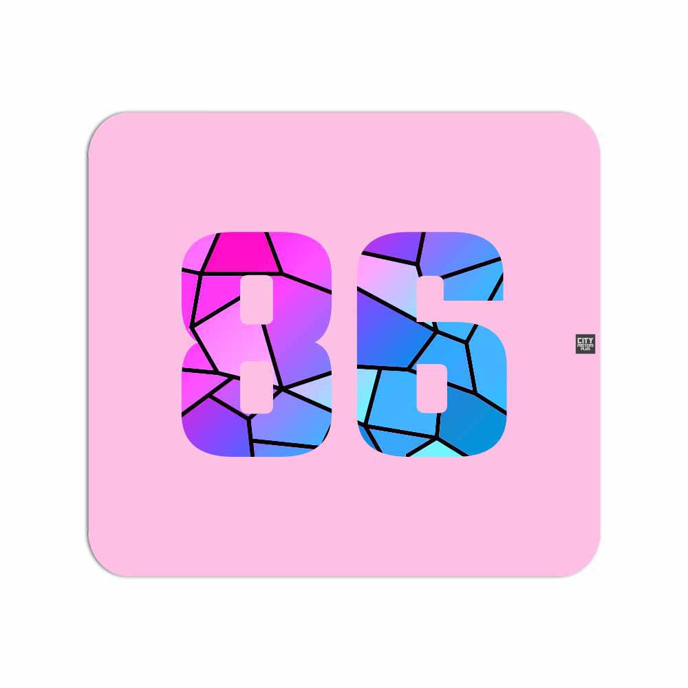 86 Number Mousepad (Light Pink)