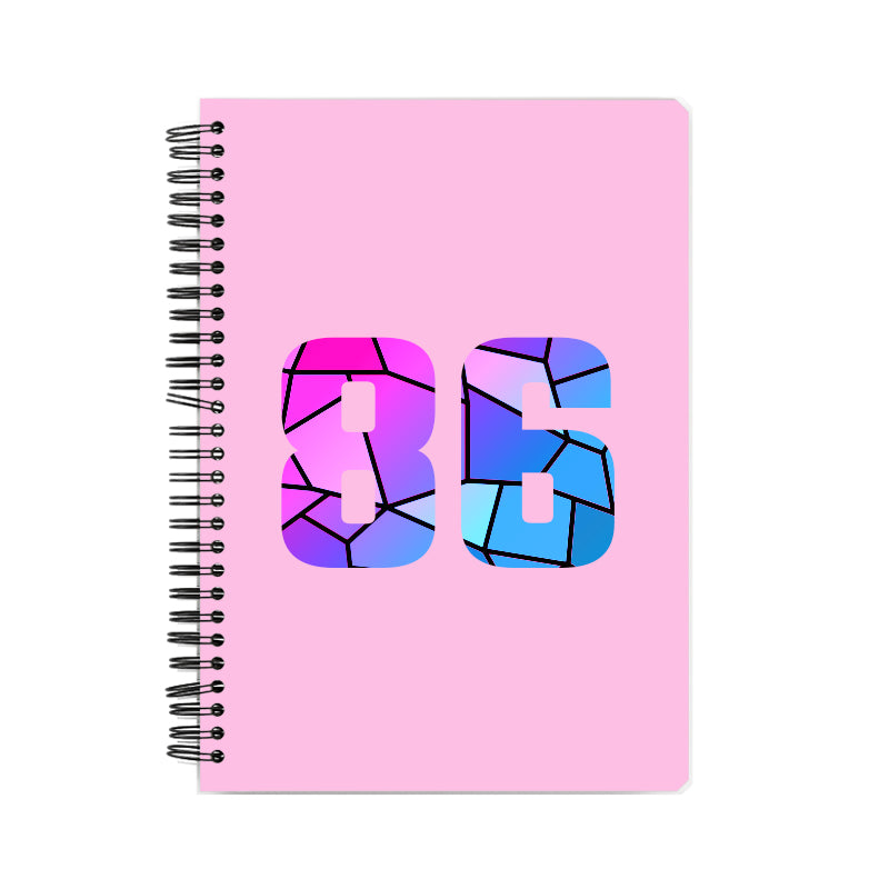 86 Number Notebook (Light Pink, A5 Size, 100 Pages, Ruled, 6 Pack)