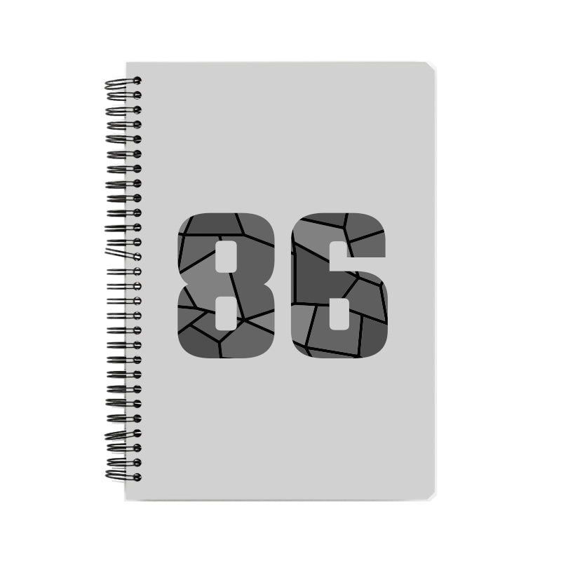 86 Number Notebook (Melange Grey, A5 Size, 100 Pages, Ruled, 6 Pack)