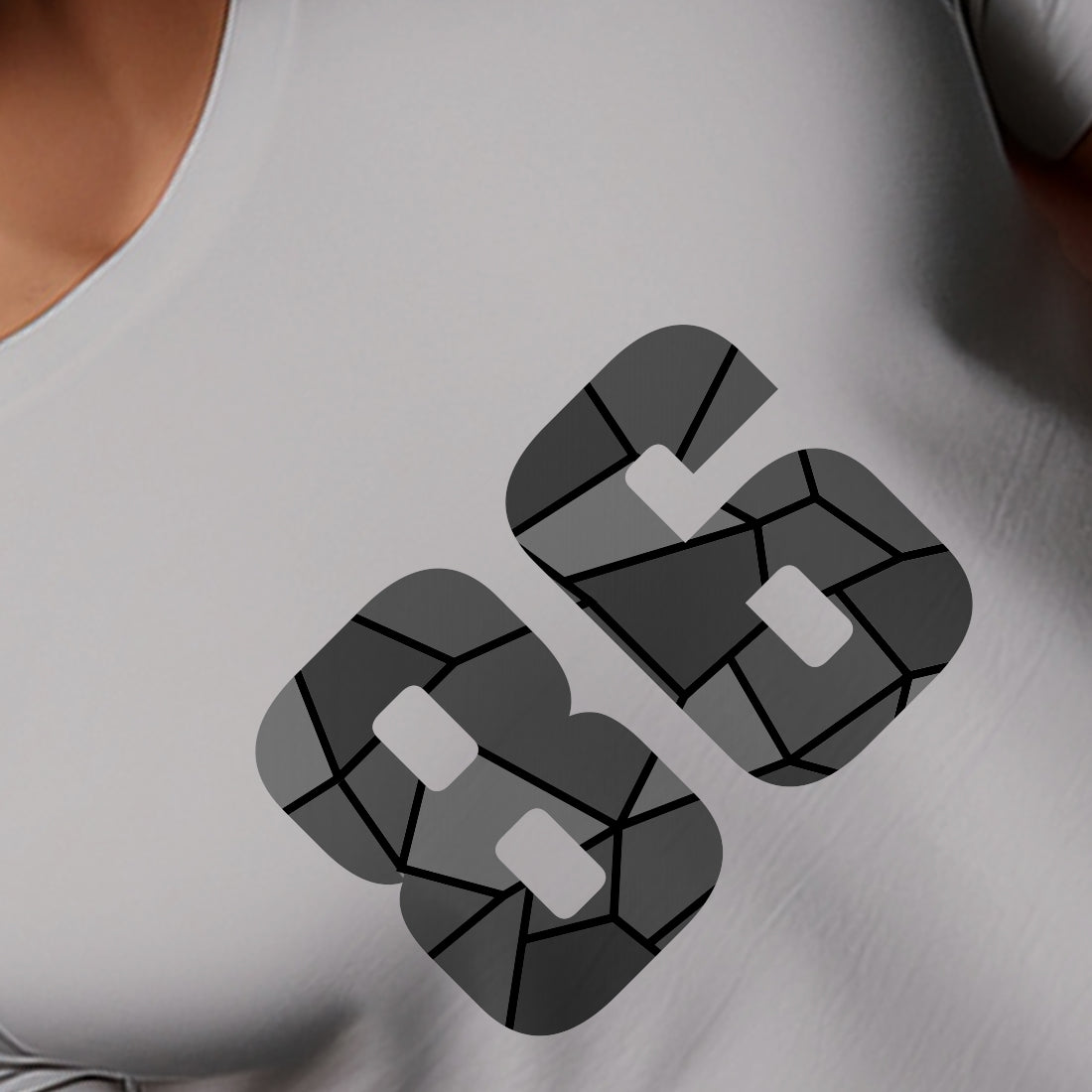 86 Number Men Unisex T-Shirt | Custom Number Graphic Tee (Melange Grey)