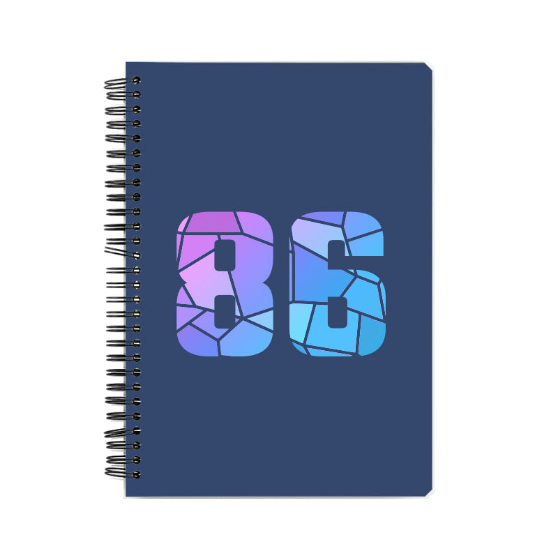 86 Number Notebook (Navy Blue, A5 Size, 100 Pages, Ruled, 6 Pack)