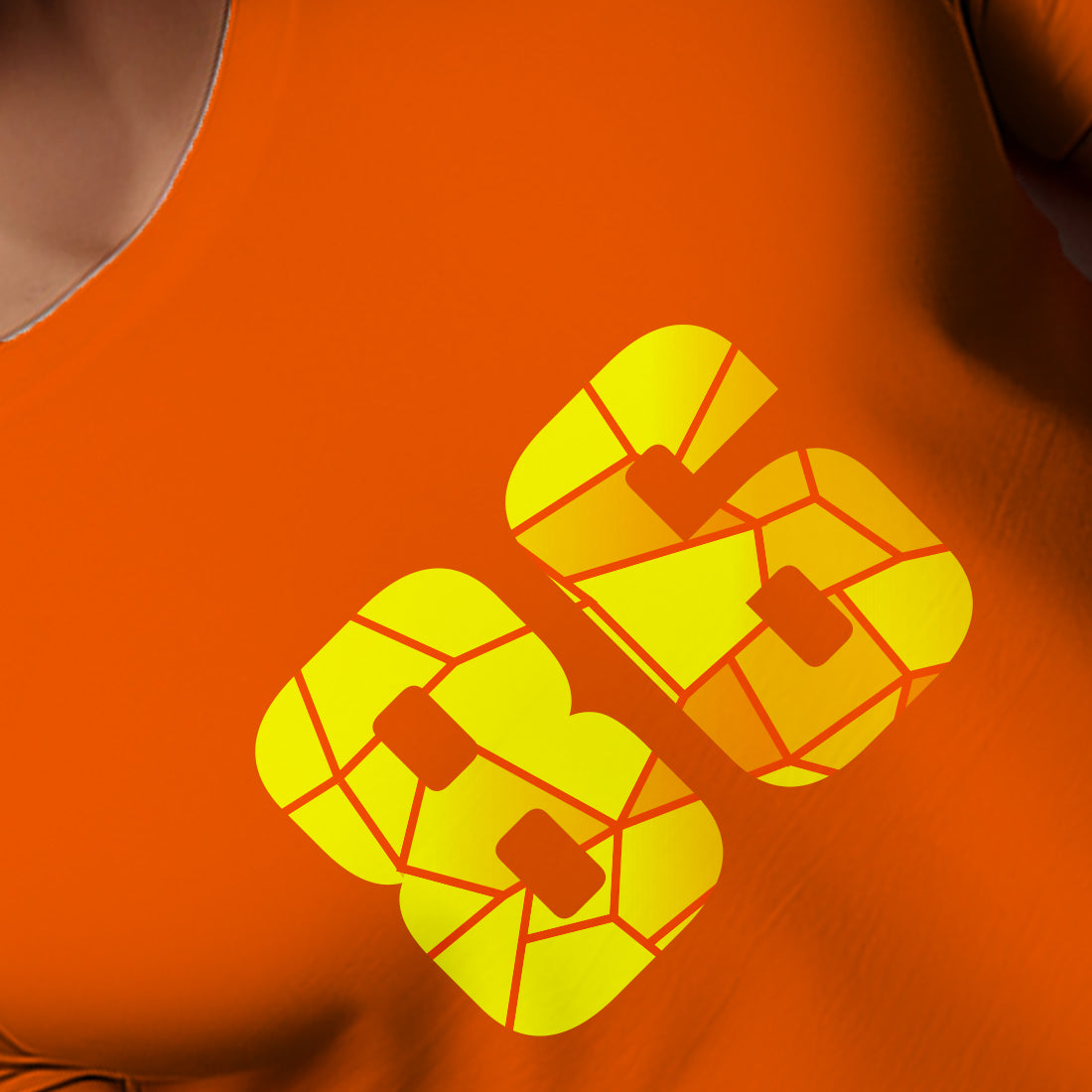 86 Number Men Unisex T-Shirt | Custom Number Graphic Tee (Orange)