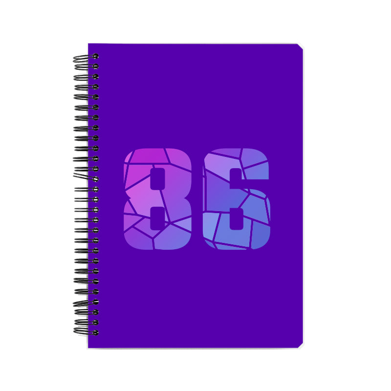 86 Number Notebook (Purple, A5 Size, 100 Pages, Ruled, 6 Pack)