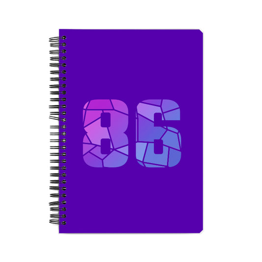 86 Number Notebook (Purple, A5 Size, 100 Pages, Ruled, 6 Pack)