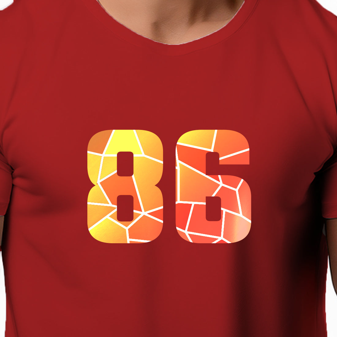 86 Number Men Unisex T-Shirt | Custom Number Graphic Tee (Red)