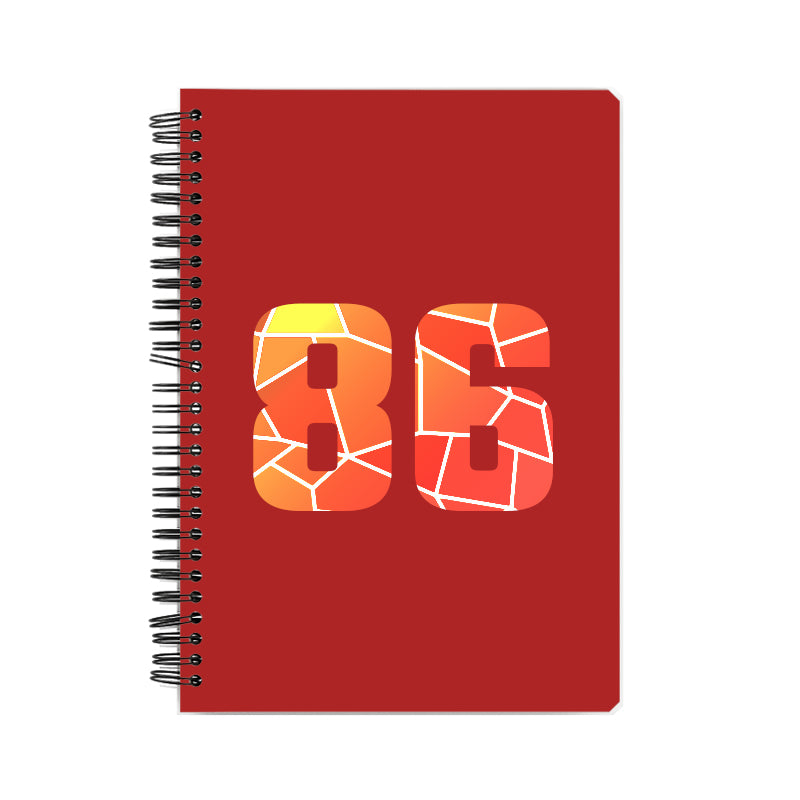 86 Number Notebook (Red, A5 Size, 100 Pages, Ruled, 6 Pack)