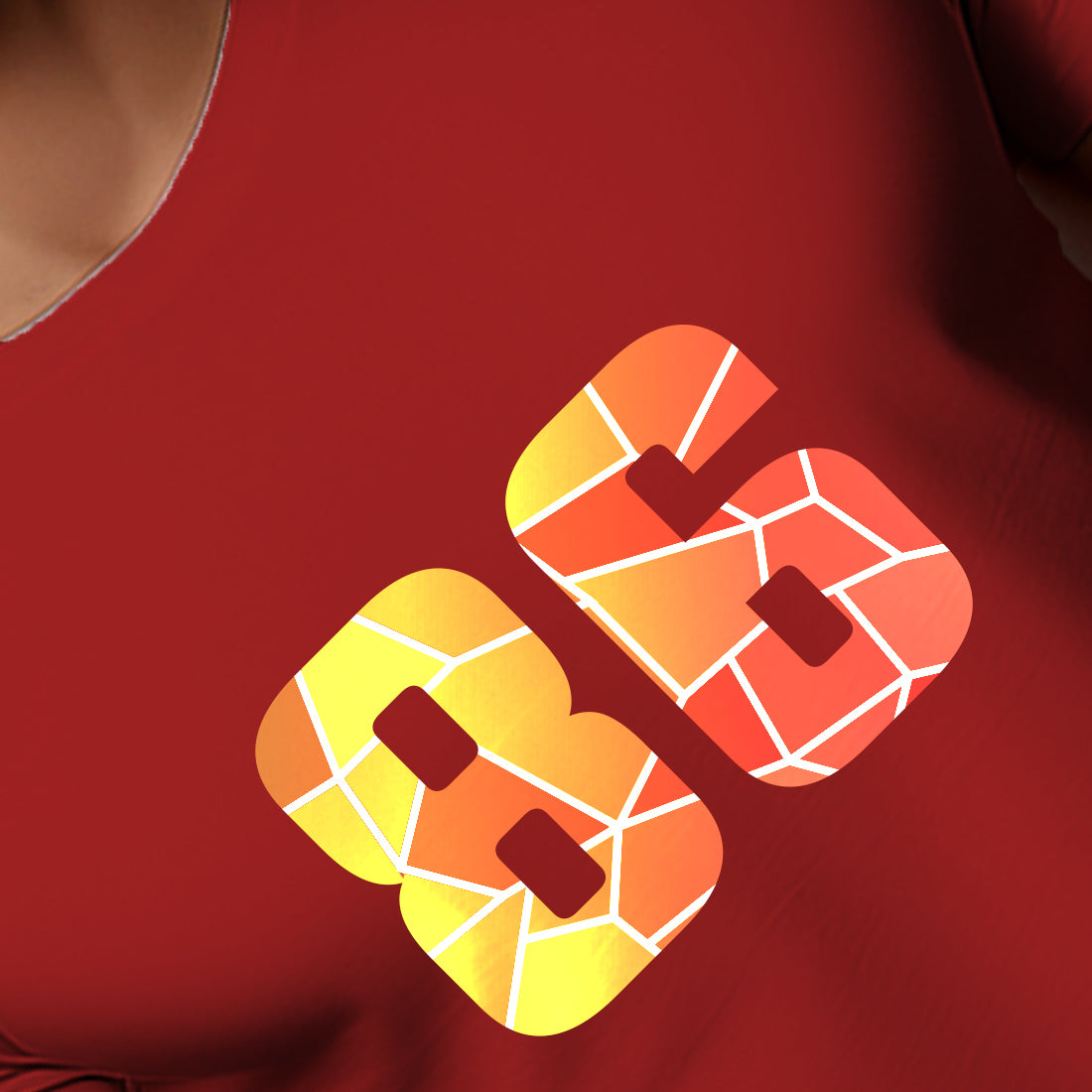 86 Number Men Unisex T-Shirt | Custom Number Graphic Tee (Red)