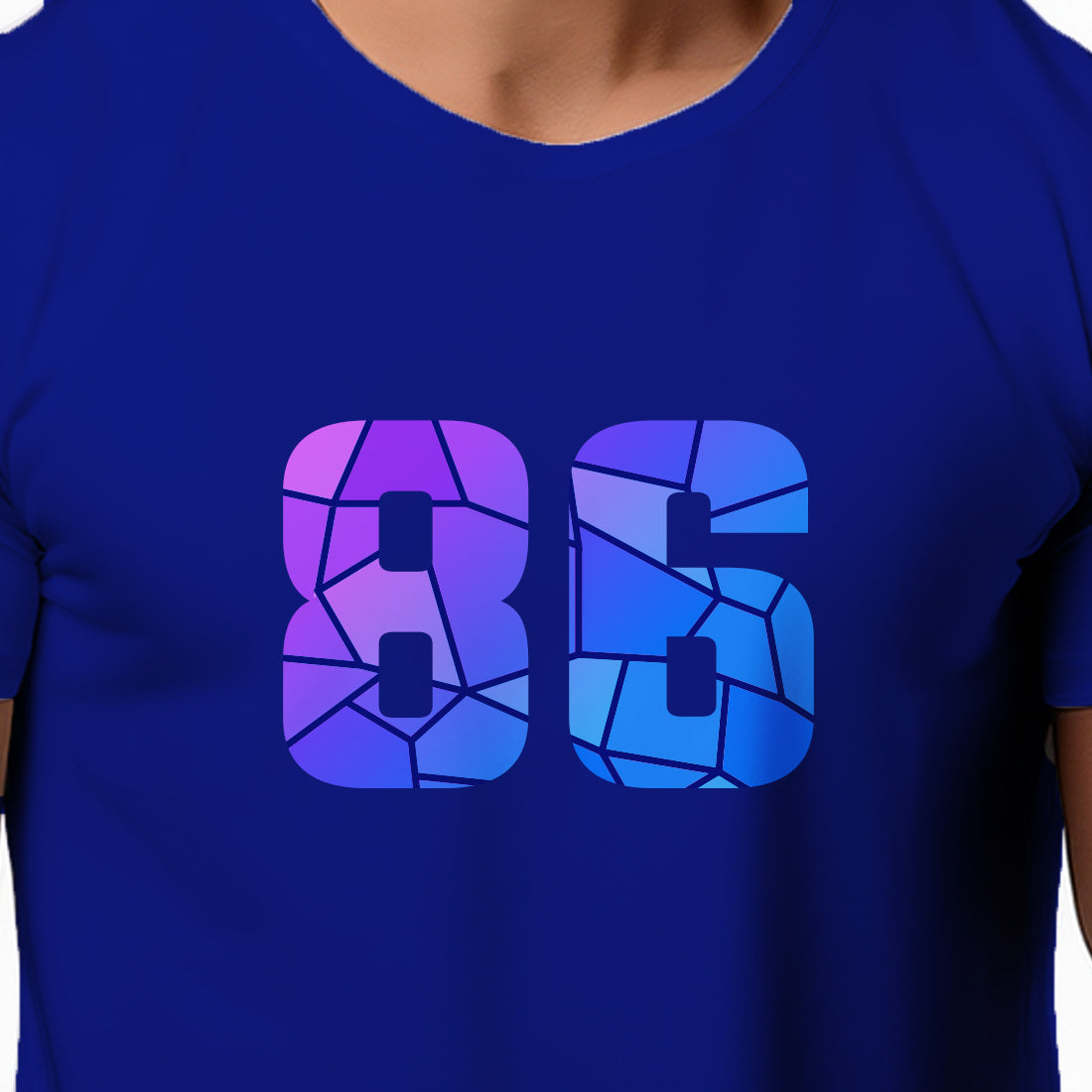 86 Number Men Unisex T-Shirt | Custom Number Graphic Tee (Royal Blue)